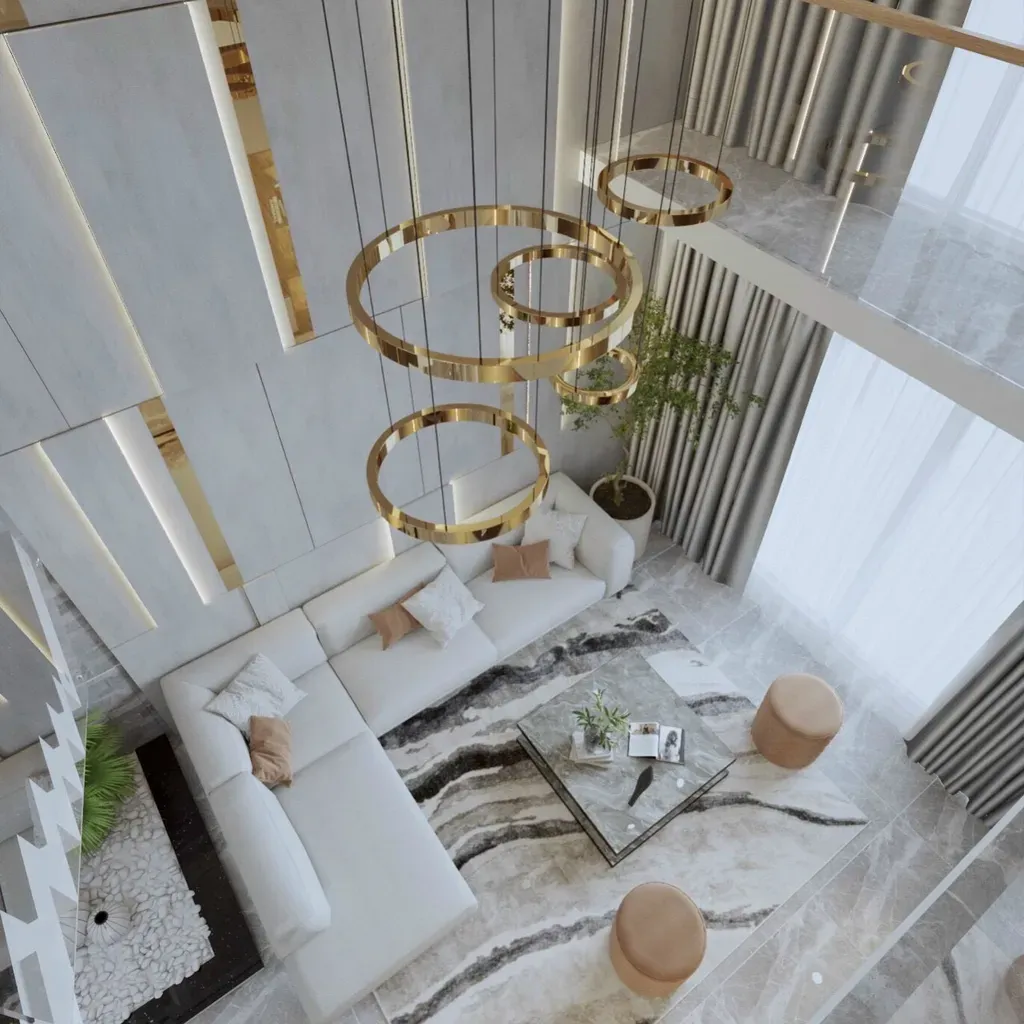 Phòng khách - Nhà phố Quận 7 200m2 - Phong cách Modern | Space T