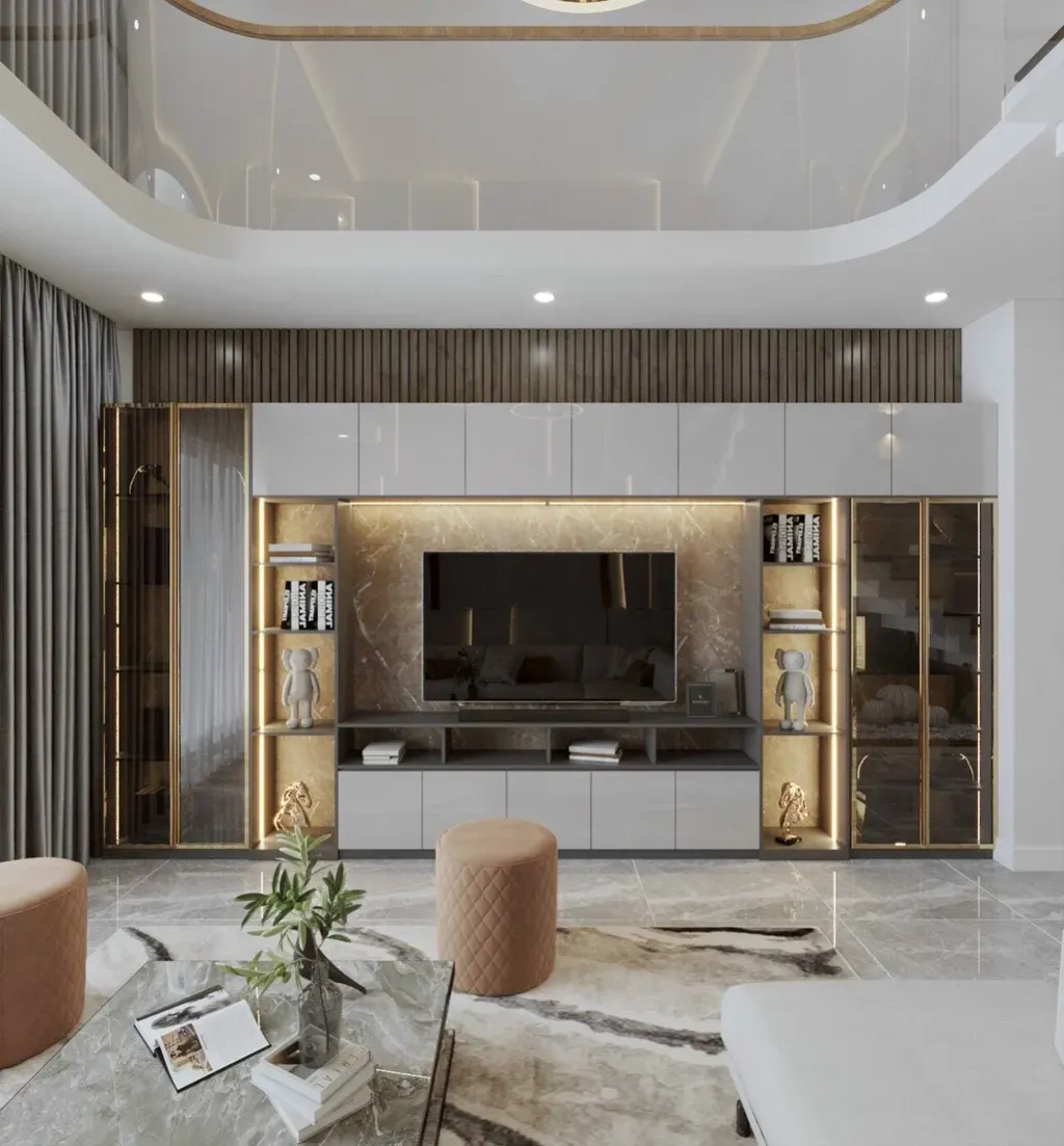 Phòng khách - Nhà phố Quận 7 200m2 - Phong cách Modern | Space T