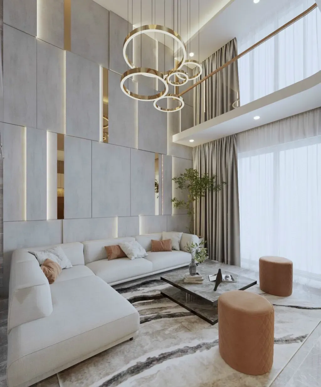 Phòng khách - Nhà phố Quận 7 200m2 - Phong cách Modern | Space T
