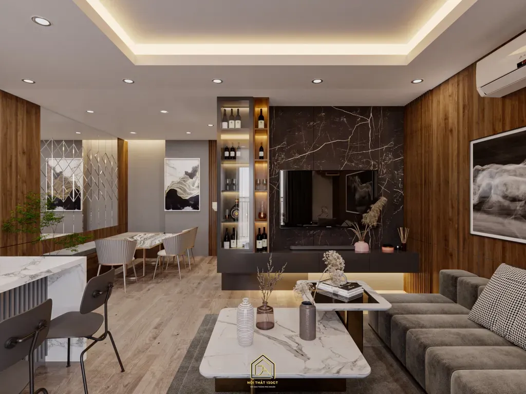Phòng khách - Căn hộ chung cư Hà Đô Nguyễn Văn Công - Phong cách Modern | Space T