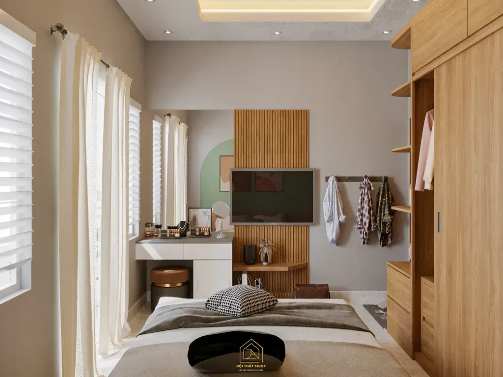 Phòng ngủ - Phòng ngủ Nhà phố Lương Văn Can Quận 8 - Phong cách Color Block | Space T