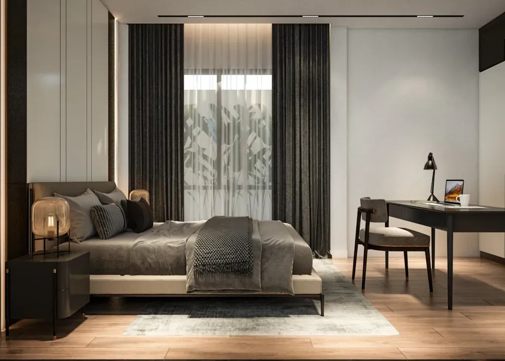 Phòng ngủ, Phòng làm việc - Nhà phố đường Phạm Văn Bạch - Phong cách Modern | Space T