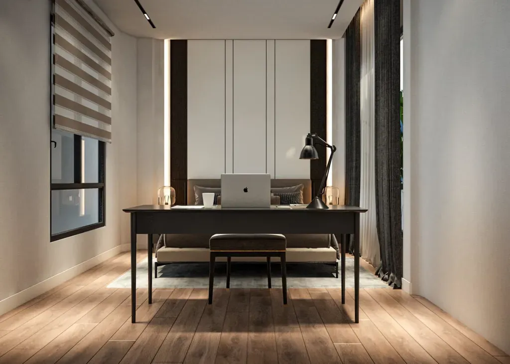 Phòng ngủ, Phòng làm việc - Nhà phố đường Phạm Văn Bạch - Phong cách Modern | Space T