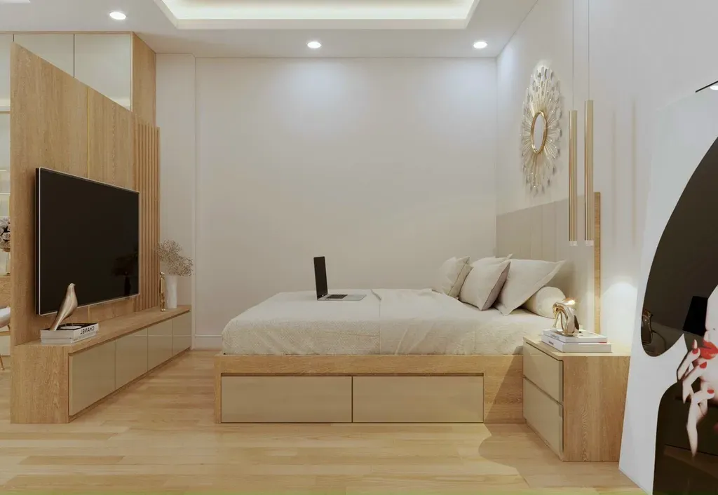 Phòng ngủ - Căn hộ Diamond Riverside Quận 8 - Phong cách Modern | Space T