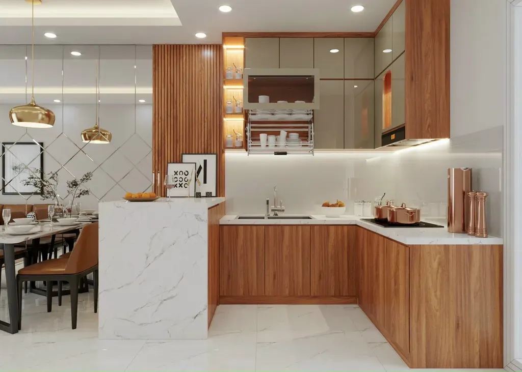 Phòng bếp - Căn hộ Diamond Riverside Quận 8 - Phong cách Modern | Space T