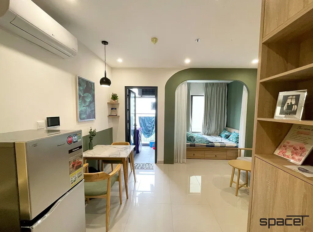 Phòng ngủ, Phòng ăn - Căn hộ studio The Rainbow (Vinhomes) - Phong cách Scandinavian | Space T