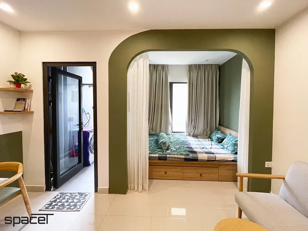 Phòng ngủ - Căn hộ studio The Rainbow (Vinhomes) - Phong cách Scandinavian | Space T