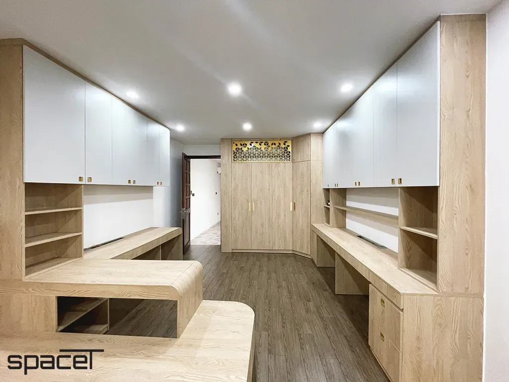 Phòng ngủ, Phòng làm việc - Nhà phố 114m2 Quận 10 - Phong cách Modern | Space T