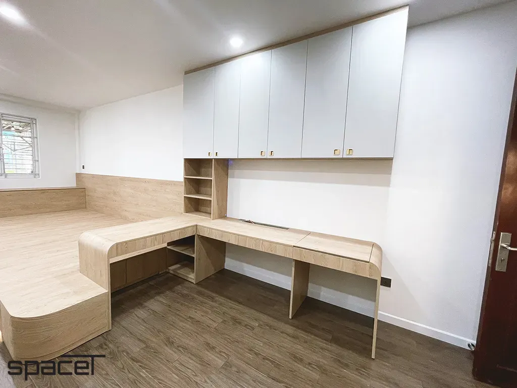 Phòng ngủ, Phòng làm việc - Nhà phố 114m2 Quận 10 - Phong cách Modern | Space T