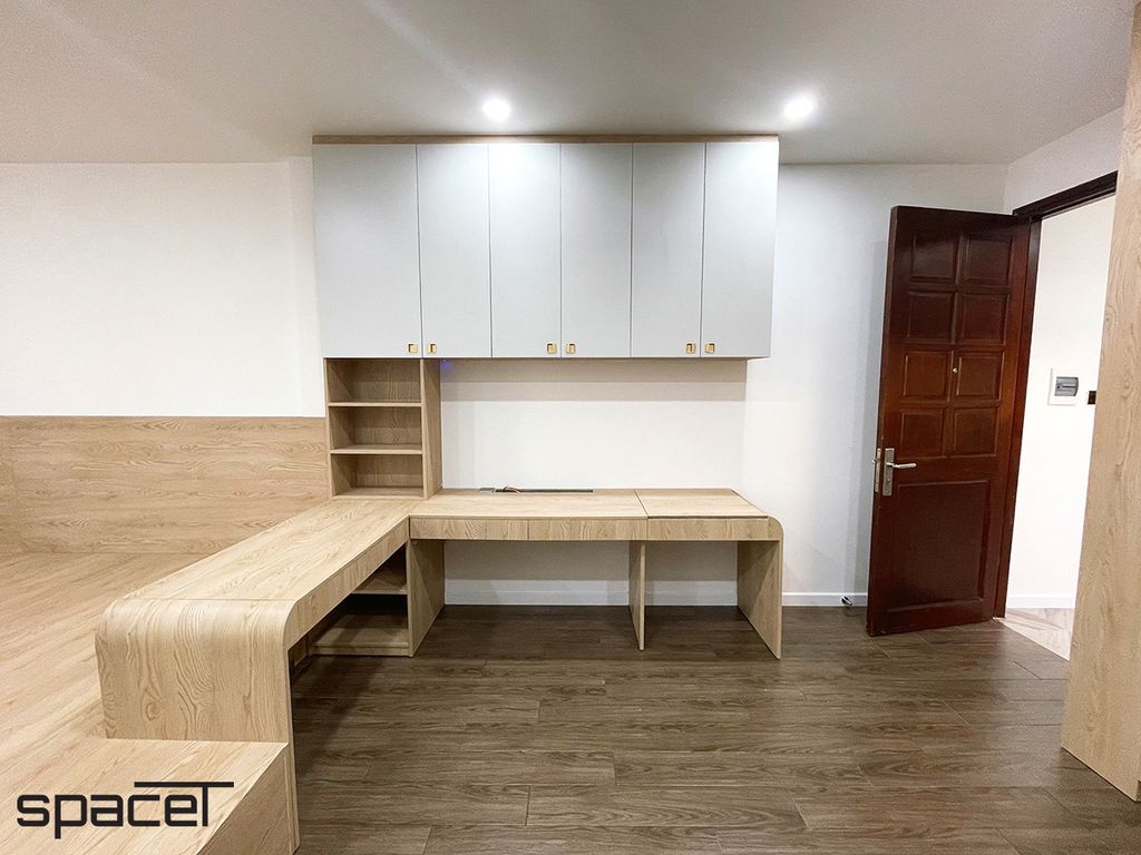 Phòng ngủ, Phòng làm việc - Nhà phố 114m2 Quận 10 - Phong cách Modern  | Space T