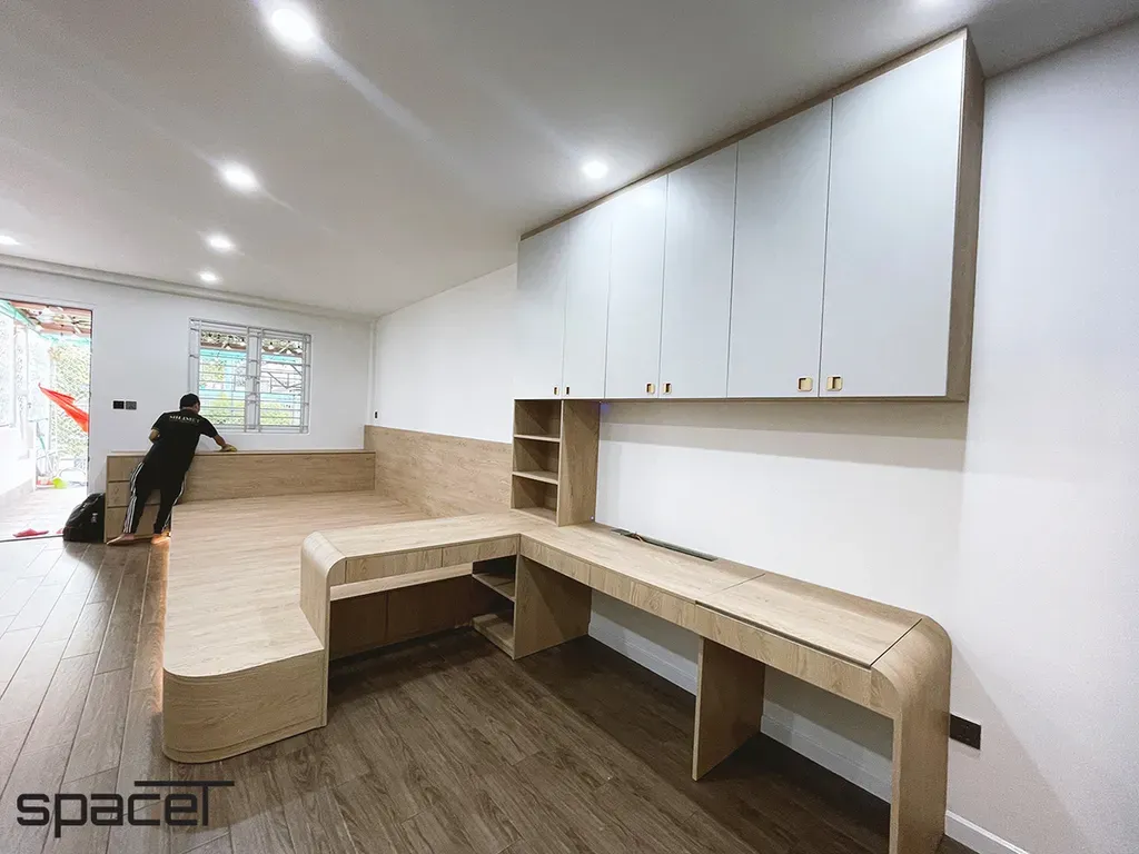 Phòng ngủ, Phòng làm việc - Nhà phố 114m2 Quận 10 - Phong cách Modern | Space T