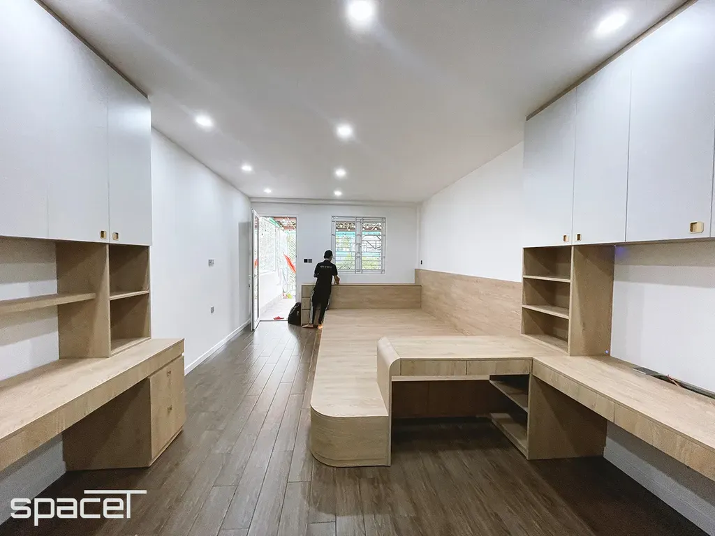 Phòng ngủ, Phòng làm việc - Nhà phố 114m2 Quận 10 - Phong cách Modern | Space T