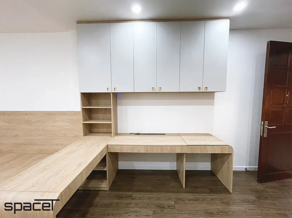 Phòng ngủ, Phòng làm việc - Nhà phố 114m2 Quận 10 - Phong cách Modern | Space T