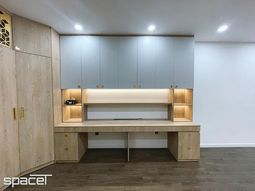Phòng ngủ, Phòng làm việc - Nhà phố 114m2 Quận 10 - Phong cách Modern | Space T