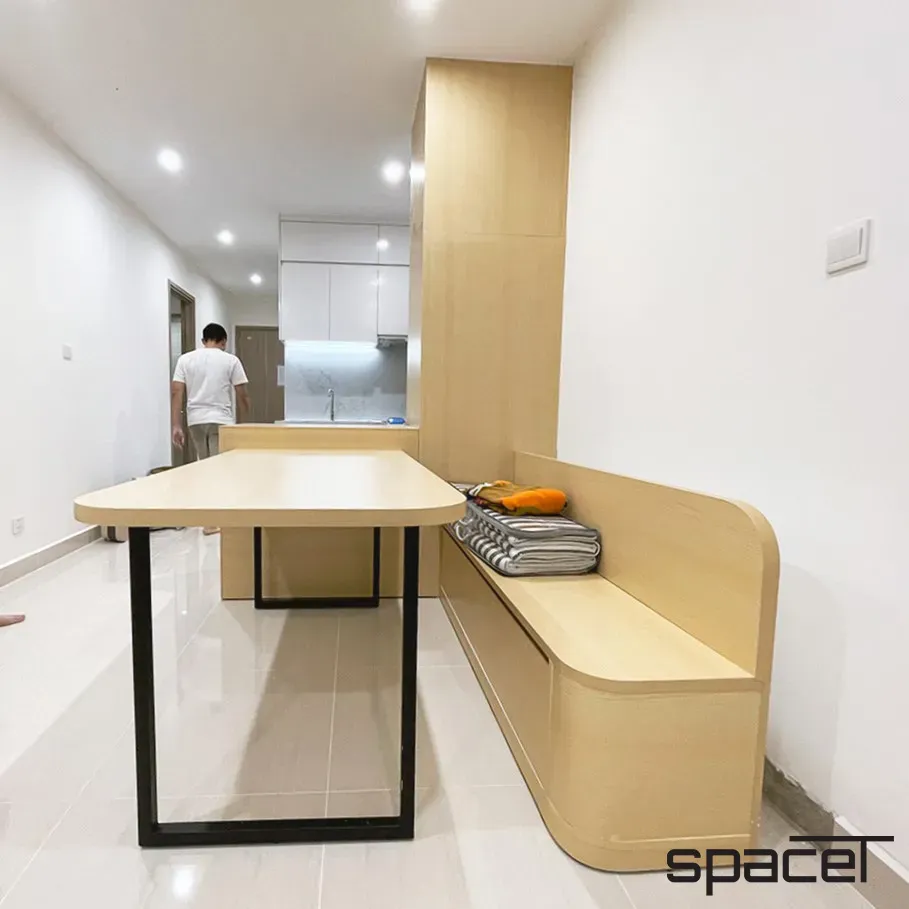 Phòng ăn - Căn hộ 40m2 The Origami (Vinhomes) - Phong cách Japandi | Space T