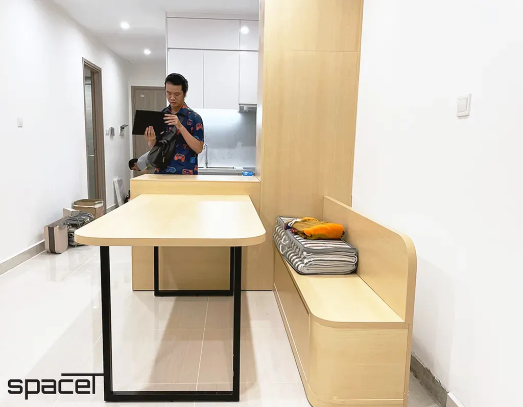 Phòng ăn - Căn hộ 40m2 The Origami (Vinhomes) - Phong cách Japandi | Space T