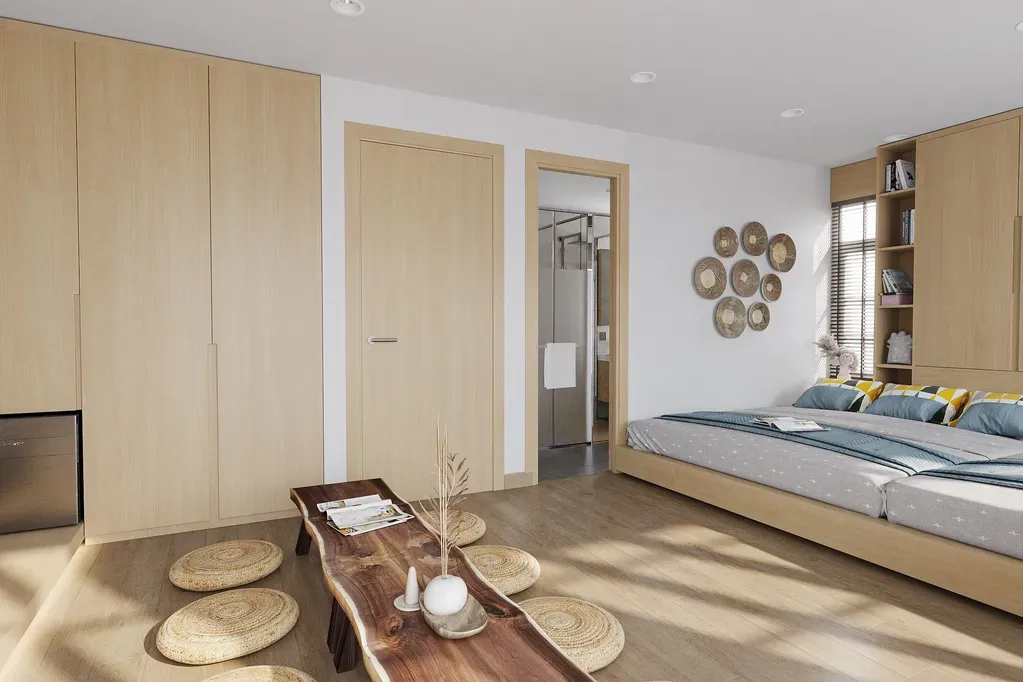 Phòng ngủ - Nhà phố liền kề NovaWorld Phan Thiết - Phong cách Japandi | Space T