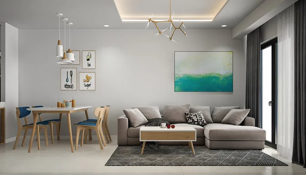 Phòng khách, Phòng ăn - Căn hộ Gold View Quận 4 - Phong cách Scandinavian | Space T