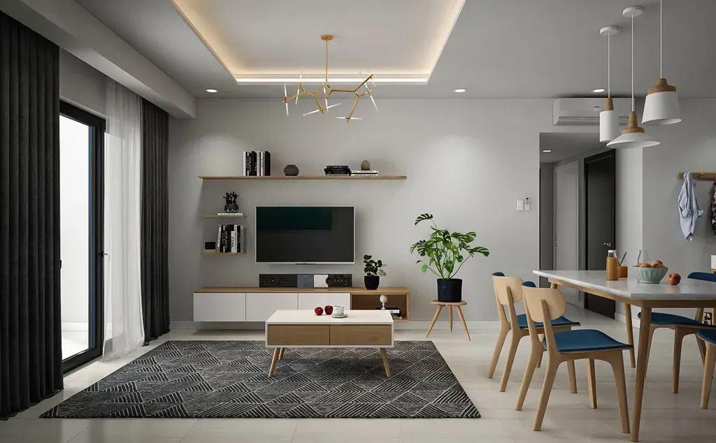 Phòng khách - Căn hộ Gold View Quận 4 - Phong cách Scandinavian | Space T