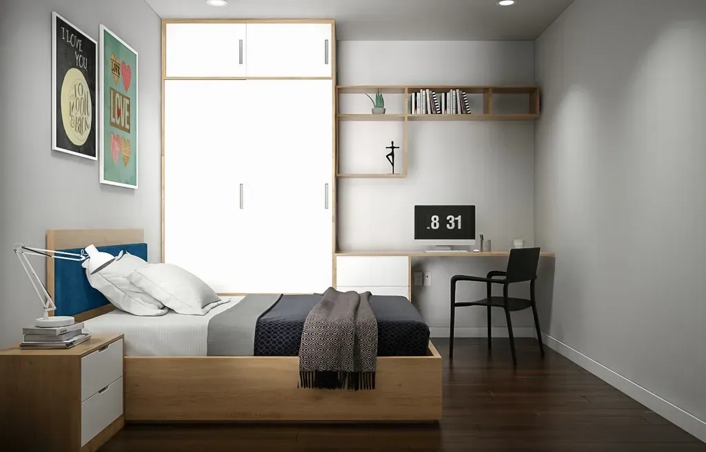 Phòng ngủ - Căn hộ Gold View Quận 4 - Phong cách Scandinavian | Space T