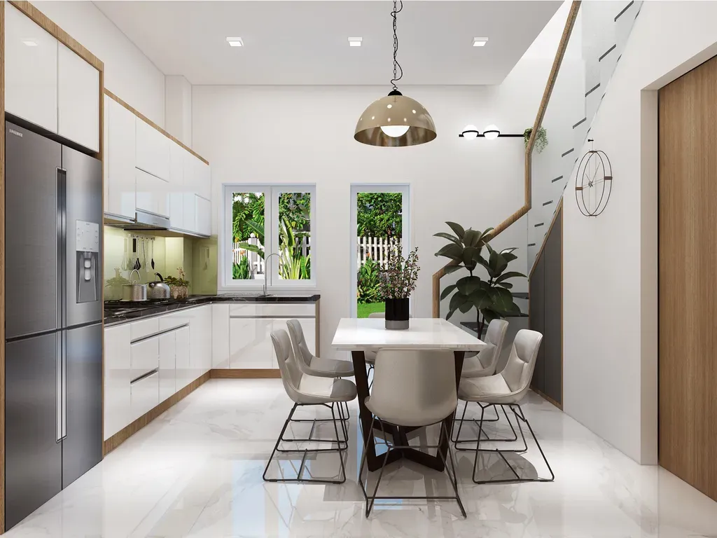 Phòng bếp, Phòng ăn - Nhà phố Park Riverside Quận 9 - Phong cách Modern | Space T
