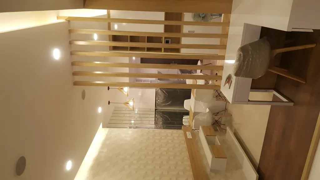 Phòng khách, Phòng ăn, Phòng làm việc - Căn hộ studio River Gate Quận 4 - Phong cách Scandinavian | Space T