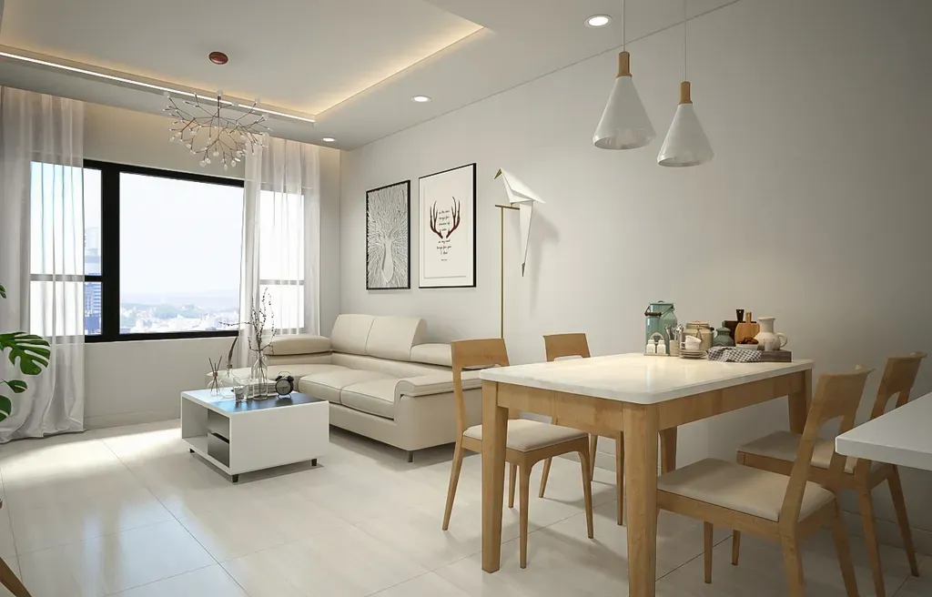 Phòng khách, Phòng ăn - Căn hộ The Tresor - Phong cách Minimalist + Modern | Space T