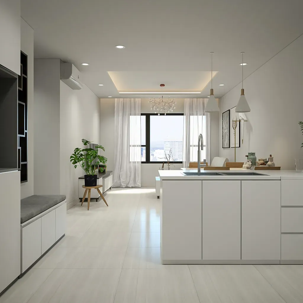 Phòng bếp - Căn hộ The Tresor - Phong cách Minimalist + Modern | Space T