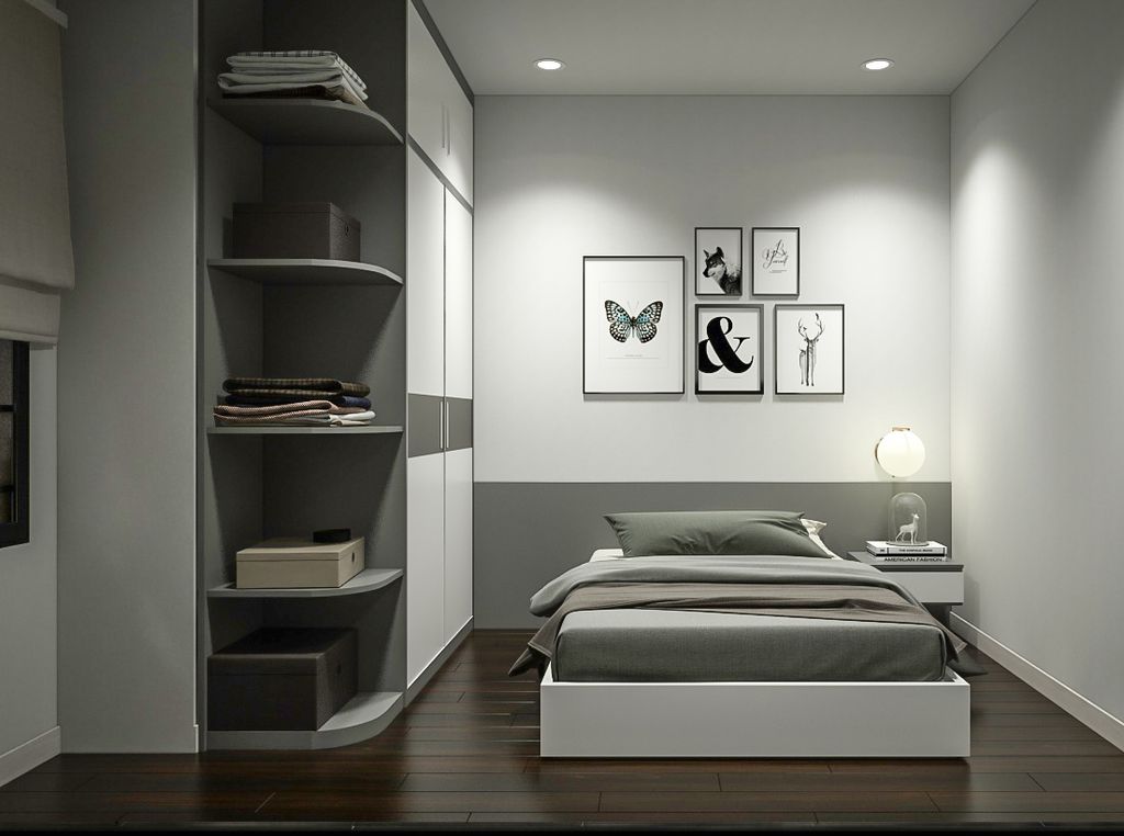 Phòng ngủ - Căn hộ The Tresor - Phong cách Minimalist + Modern  | Space T