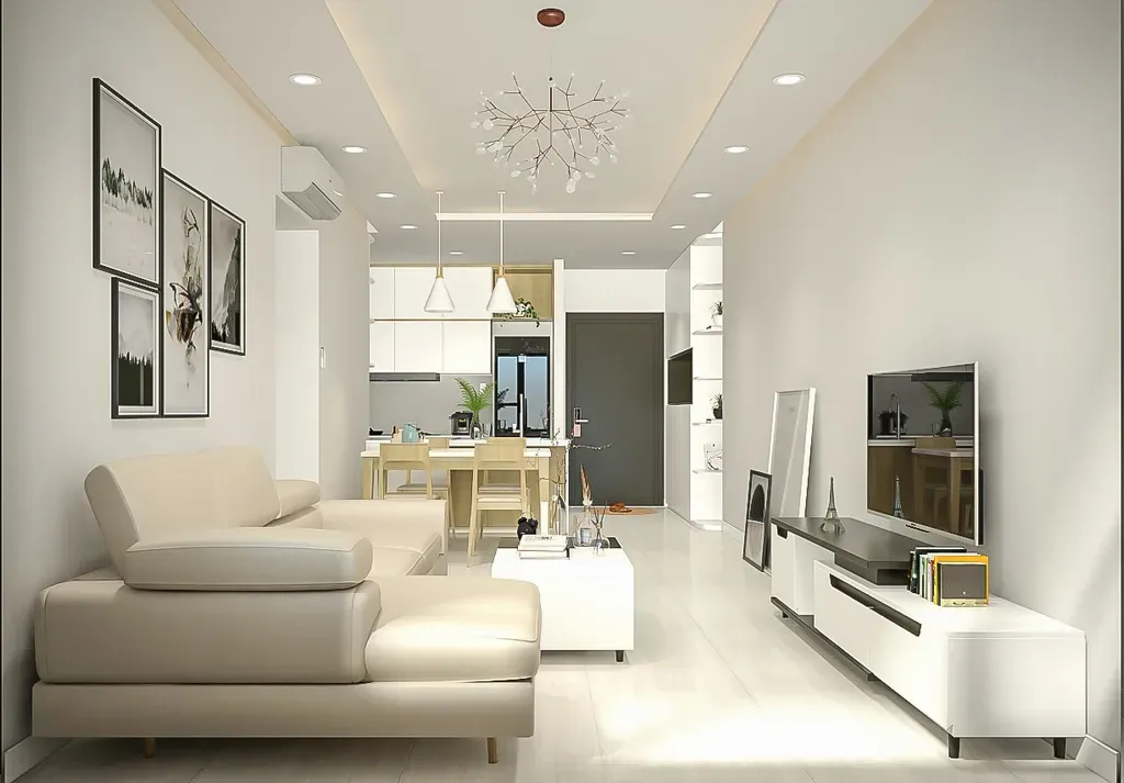 Phòng khách - Căn hộ The Tresor Quận 4 - Phong cách Modern + Minimalist | Space T