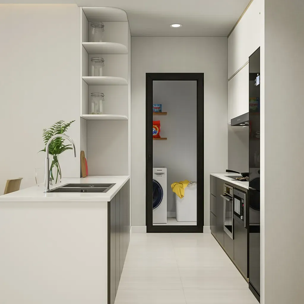 Phòng bếp - Căn hộ The Tresor Quận 4 - Phong cách Modern + Minimalist | Space T