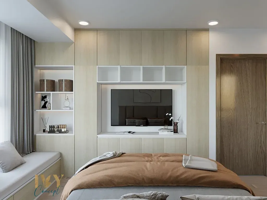 Phòng ngủ - Căn hộ 3PN River Panorama - Phong cách Modern | Space T