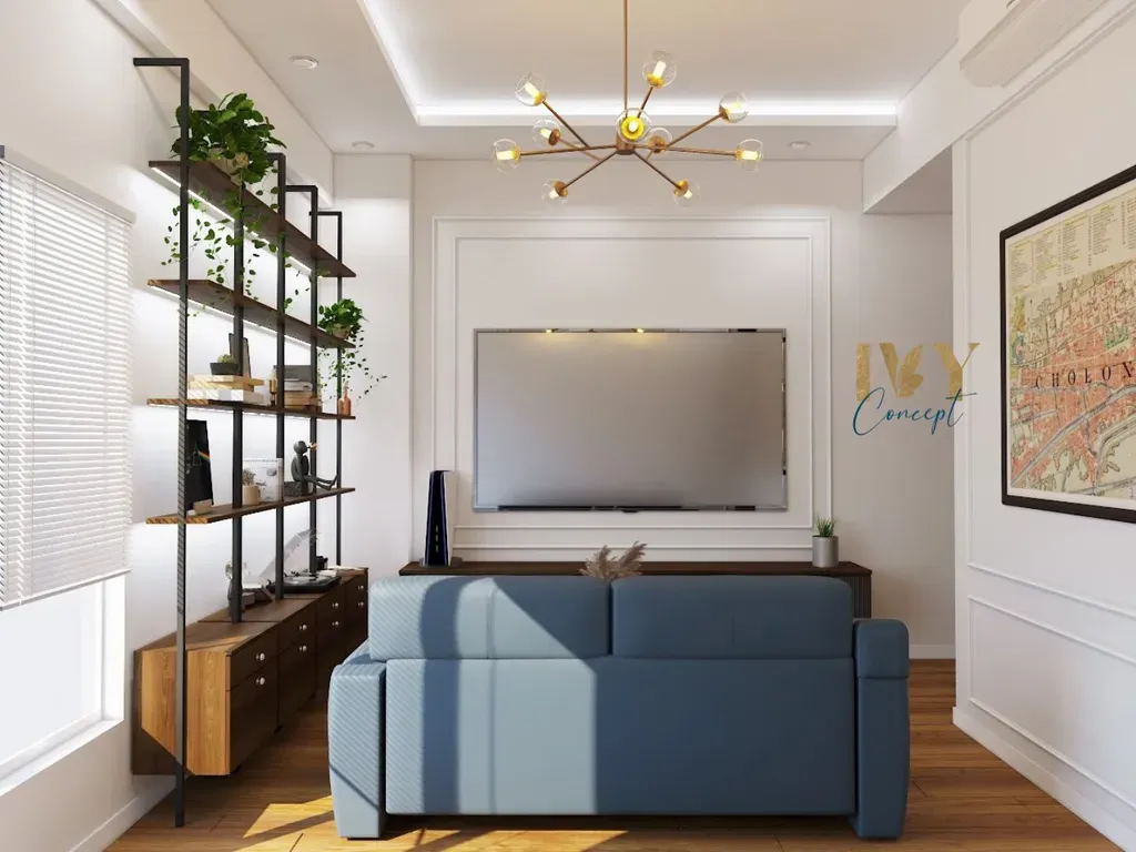Phòng khách - Căn hộ chung cư Tản Đà Court - Phong cách Industrial | Space T