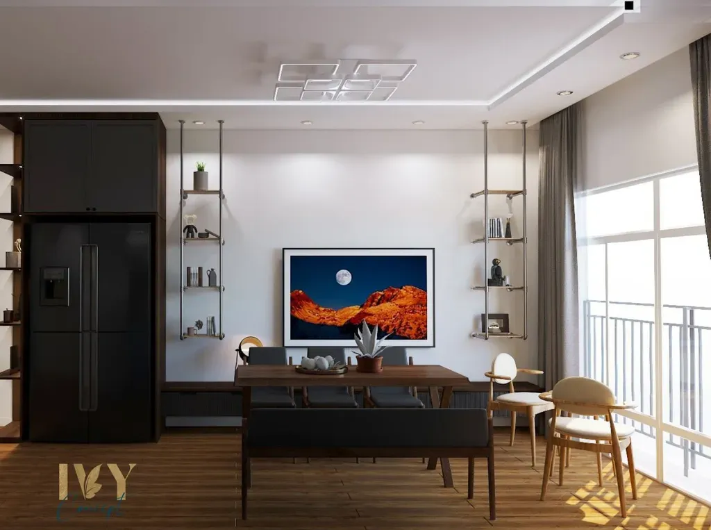 Phòng ăn - Căn hộ chung cư Tản Đà Court - Phong cách Industrial | Space T