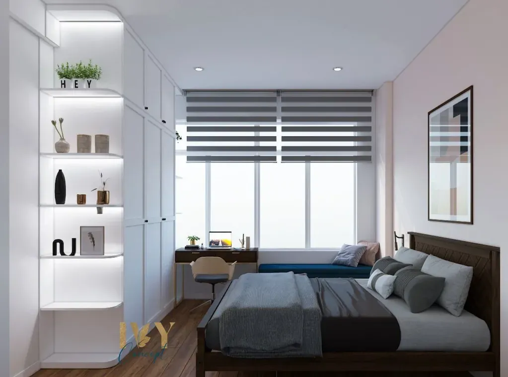 Phòng ngủ - Căn hộ chung cư Tản Đà Court - Phong cách Industrial | Space T