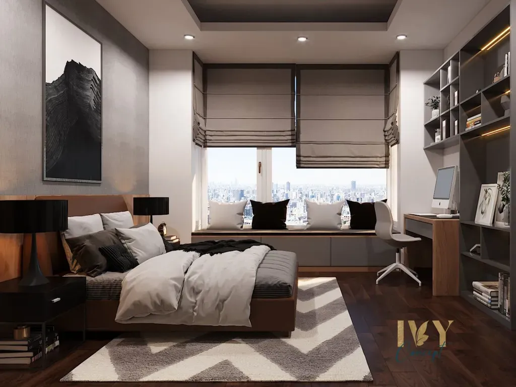 Phòng ngủ - Phòng ngủ Nhà phố Quận 7 - Phong cách Modern | Space T