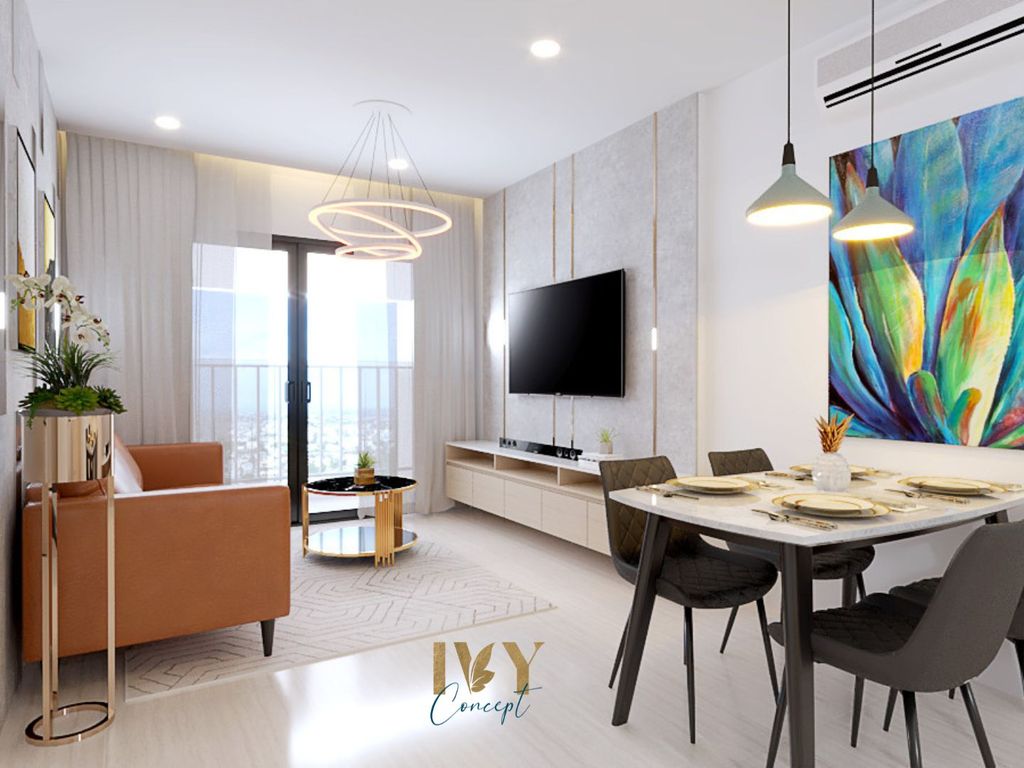 Phòng khách, Phòng ăn - Căn hộ Vinhomes Grand Park Q9 - Phong cách Modern  | Space T