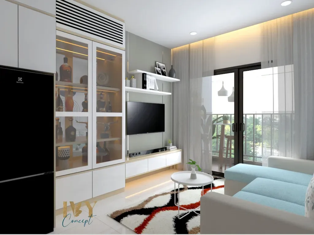 Phòng khách - Căn hộ Vinhomes Grand Park - Phong cách Scandinavian + Modern | Space T