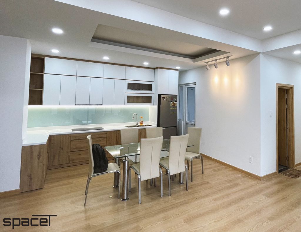 Phòng bếp, Phòng ăn - Căn hộ chung cư Minh Thành Quận 7 - Phong cách Modern  | Space T