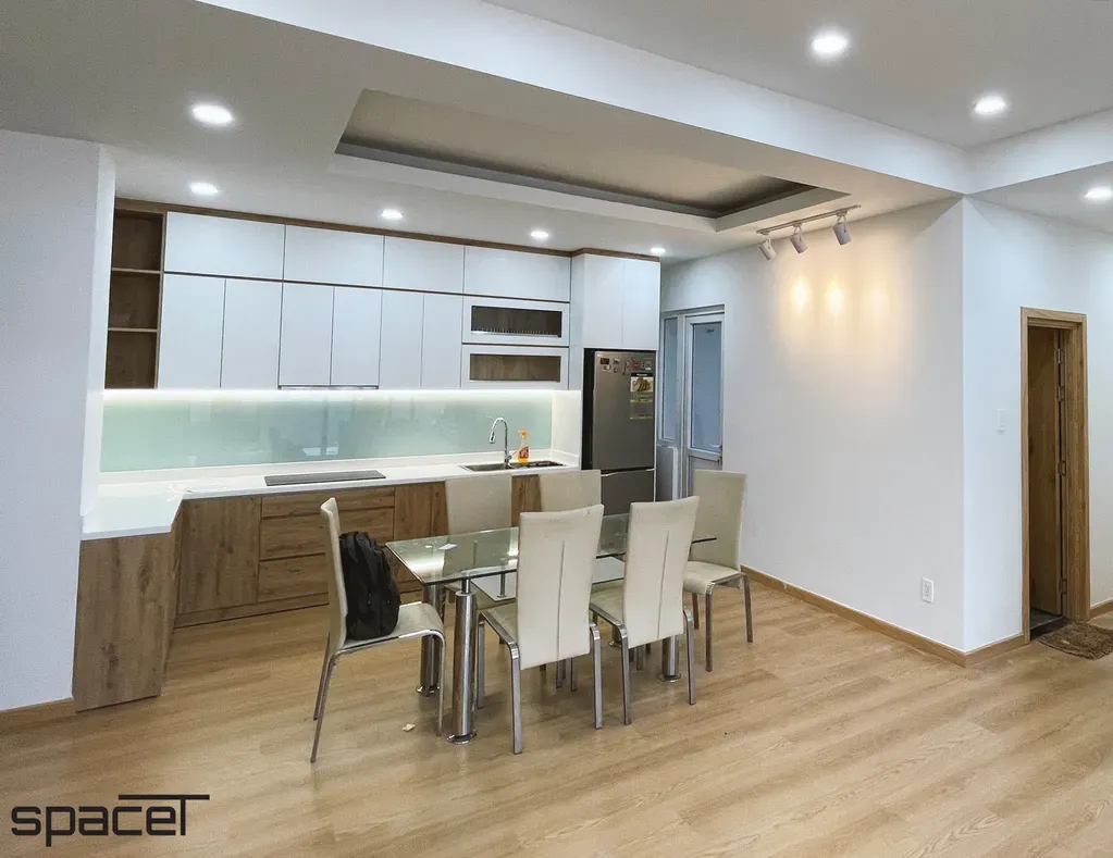 Phòng bếp, Phòng ăn - Căn hộ chung cư Minh Thành Quận 7 - Phong cách Modern | Space T