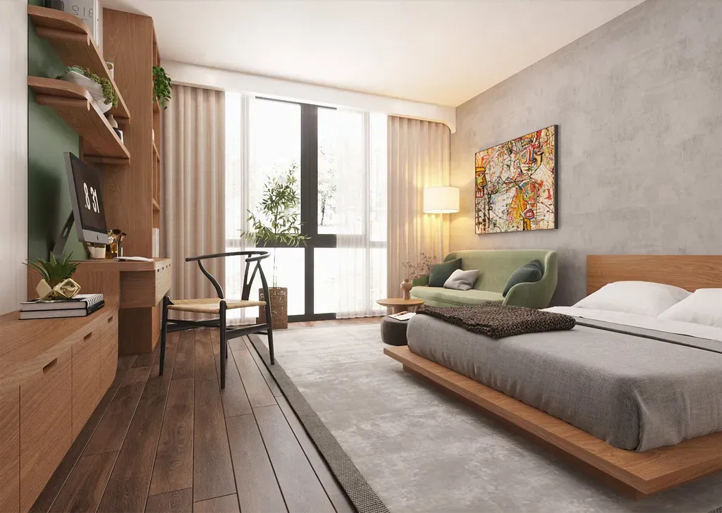 Phòng ngủ 30m2 Nhà phố Quận 11 - Phong cách Modern Phòng ngủ 30m2 Nhà phố Quận 11 - Phong cách Modern