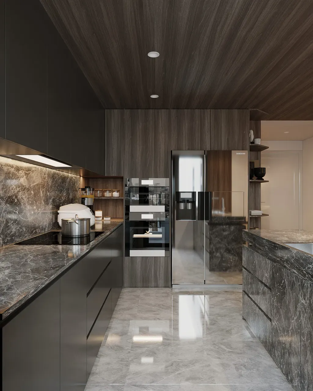 Phòng bếp - Căn hộ Saigon Pearl Topaz 2 - Phong cách Modern | Space T