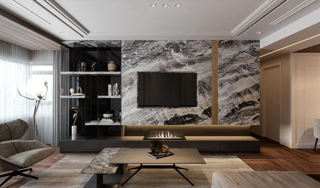Phòng khách - Căn hộ Saigon Pearl Topaz 2 - Phong cách Modern | Space T