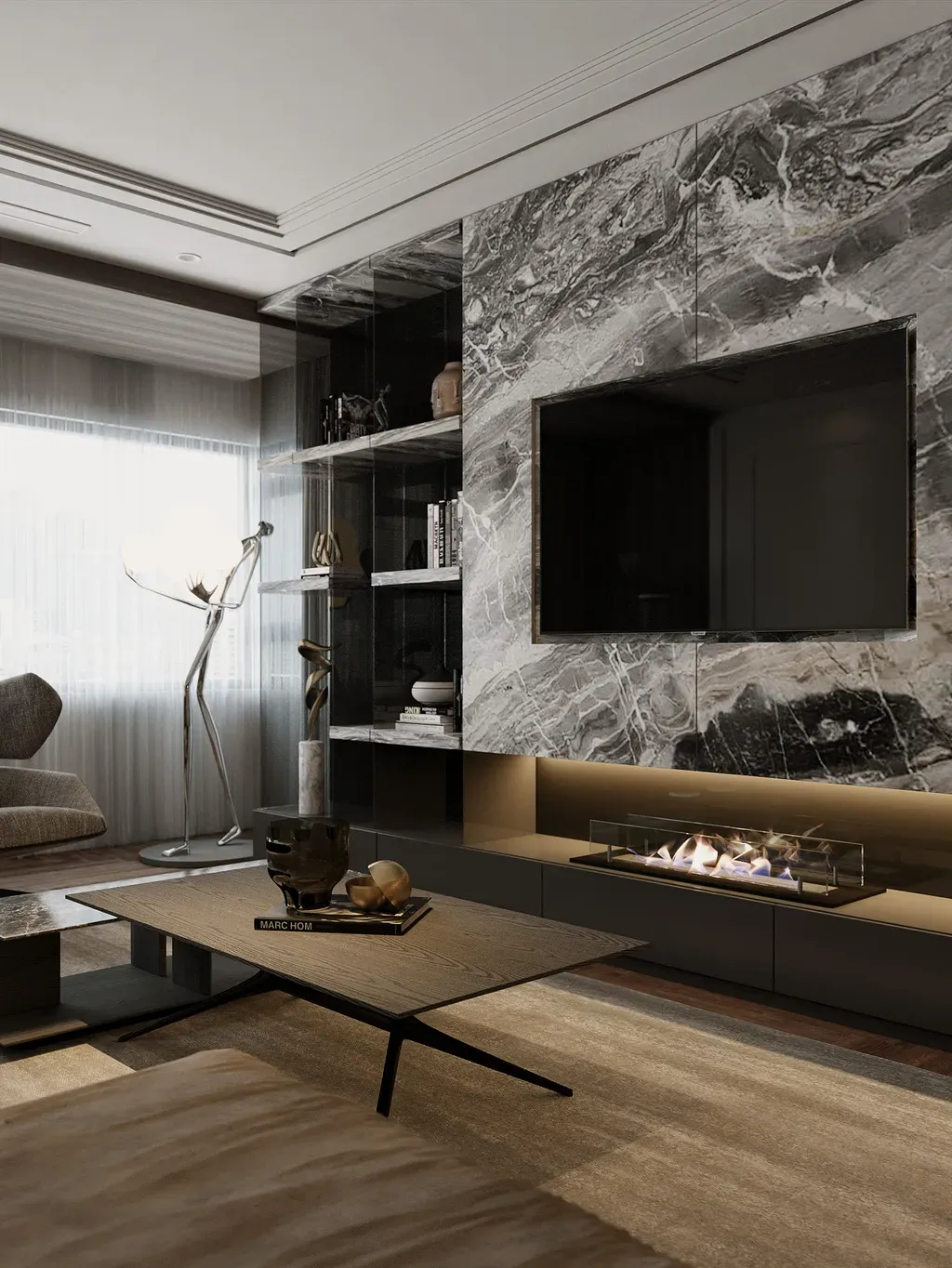 Phòng khách - Căn hộ Saigon Pearl Topaz 2 - Phong cách Modern | Space T