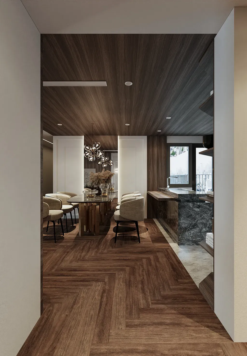 Phòng ăn - Căn hộ Saigon Pearl Topaz 2 - Phong cách Modern | Space T