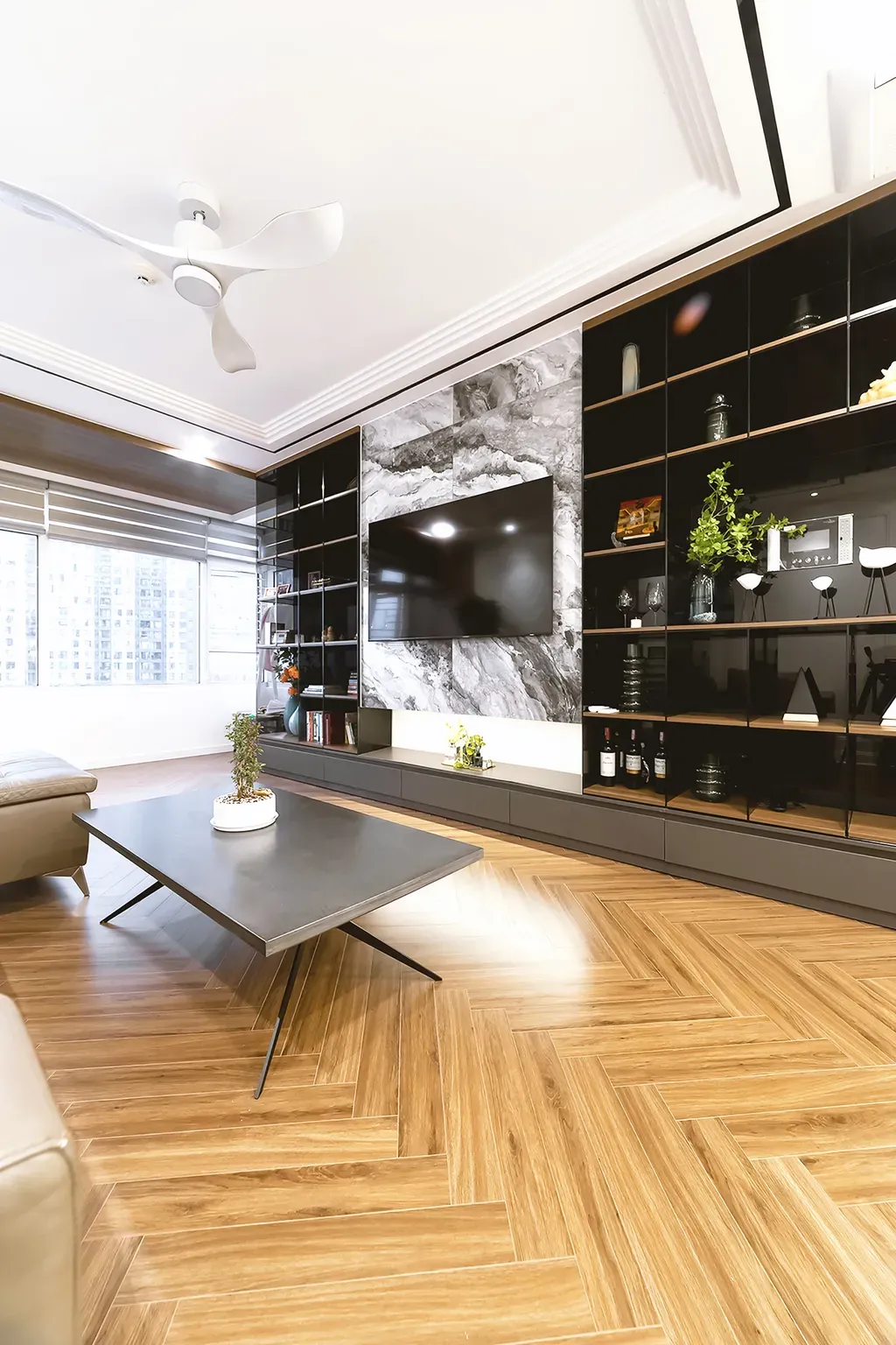 Phòng khách - Căn hộ Sài Gòn Pearl Topaz 2 - Phong cách Modern | Space T