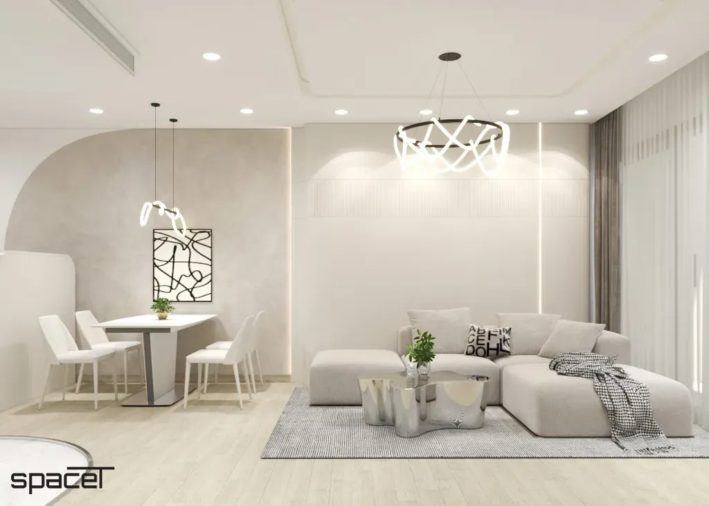 Phòng khách, Phòng ăn - Căn hộ Sunwah Pearl - Phong cách Modern | Space T