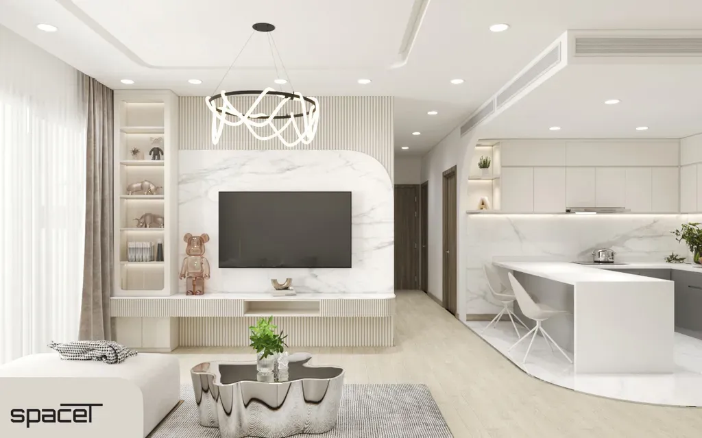 Phòng khách - Căn hộ Sunwah Pearl - Phong cách Modern | Space T