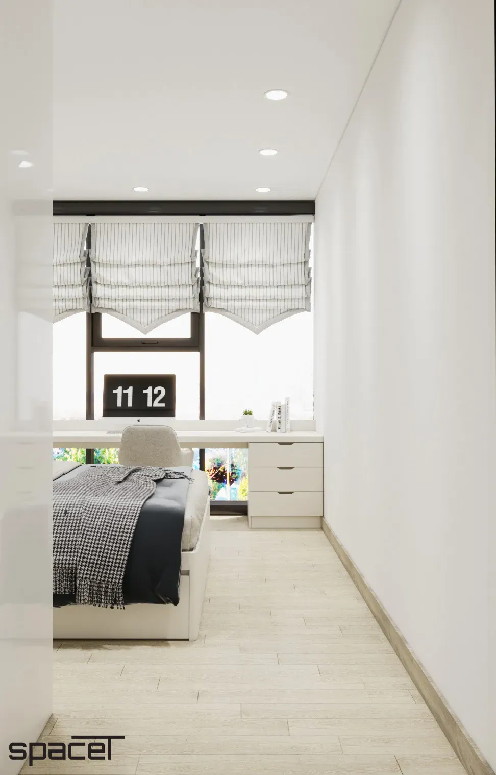 Phòng ngủ, Phòng làm việc - Căn hộ Sunwah Pearl - Phong cách Modern | Space T