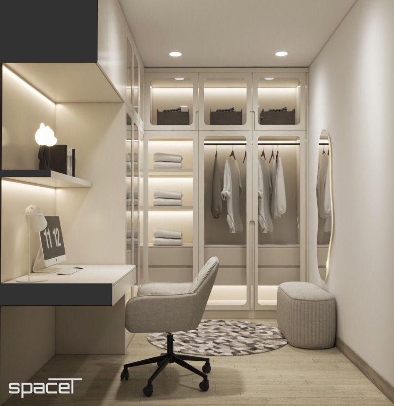 Phòng làm việc, Phòng thay đồ - Căn hộ Sunwah Pearl - Phong cách Modern  | Space T